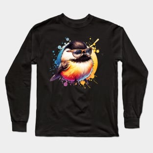 Watercolor Carolina Chickadee Long Sleeve T-Shirt